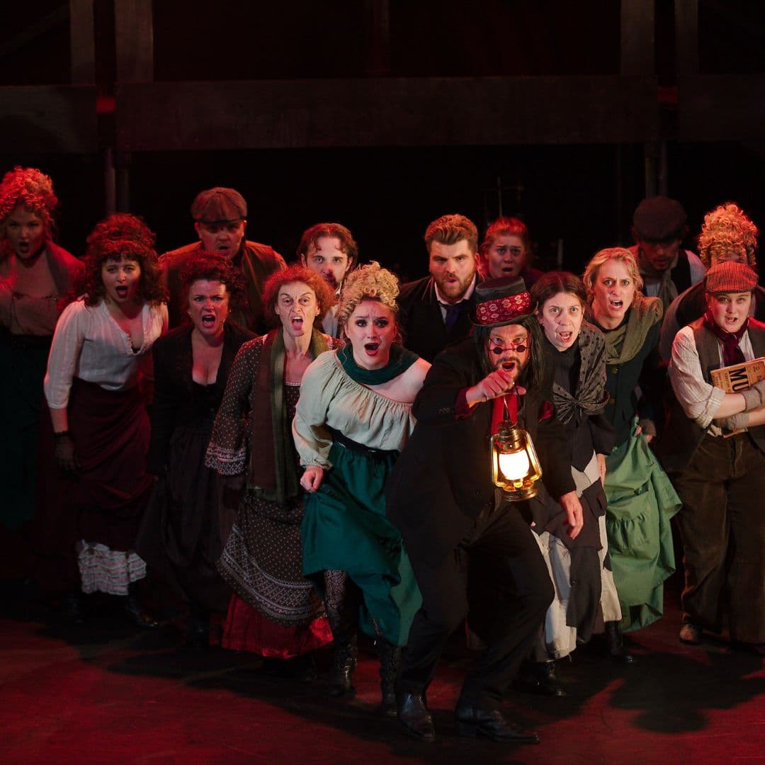 The Mellow Dramatics company performing on stage in Jekyll & Hyde